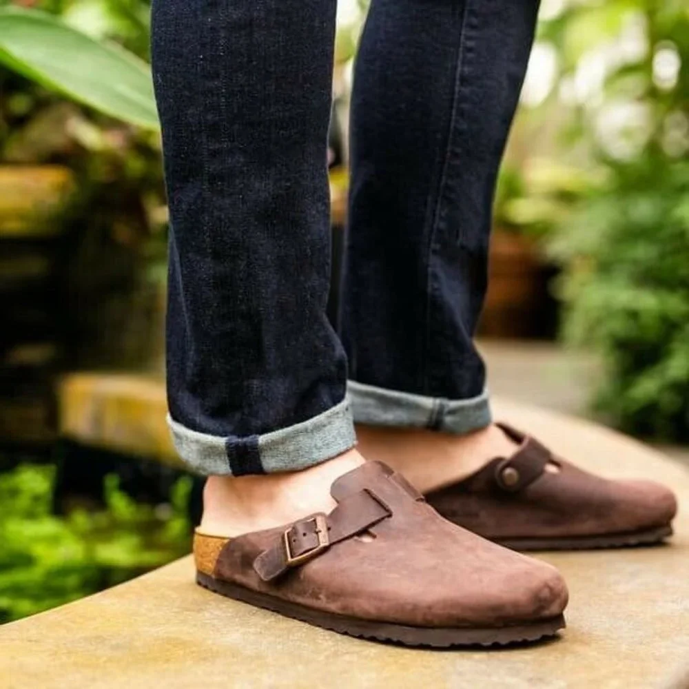 Birkenstock Soft Footbed Boston Clog Oiled Leather Habana EU 45 Mens US 12- 12.5 - Picture 1 of 12